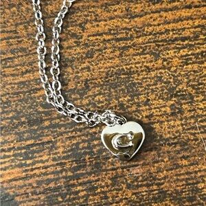 Coach Silver Heart Necklace